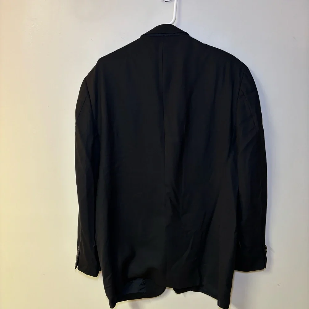 Joseph Abboud mens Black wool sport coat jacket blazer 43L Vintage Class…